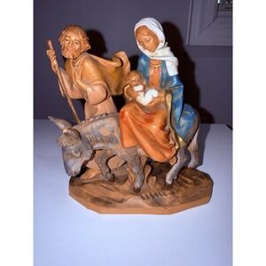 Vintage Fontanini 1986 Jesus Mary Joseph Donkey Nativity Holy Family Italy
